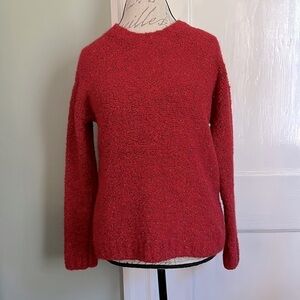 edc by Espirit Red Multi Flecked Boucle Crew Neck Sweater